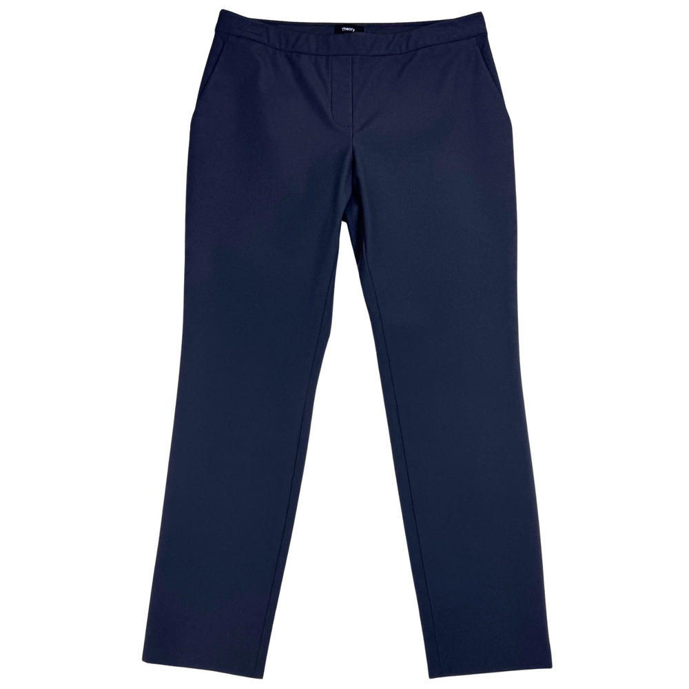 Theory Thaniel Kenett Pants Womens Pull-on Stretch‎ Tapered Sz 6 Black Corporate